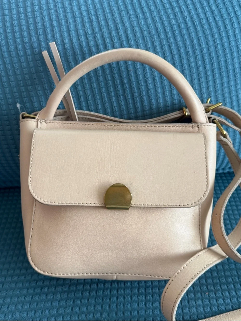 Madewell Cream Mini Top-Handle Crossbody